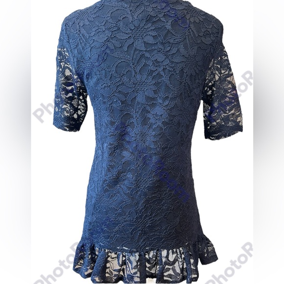 Style & Co Blue Lace Shirt - Picture 2 of 3